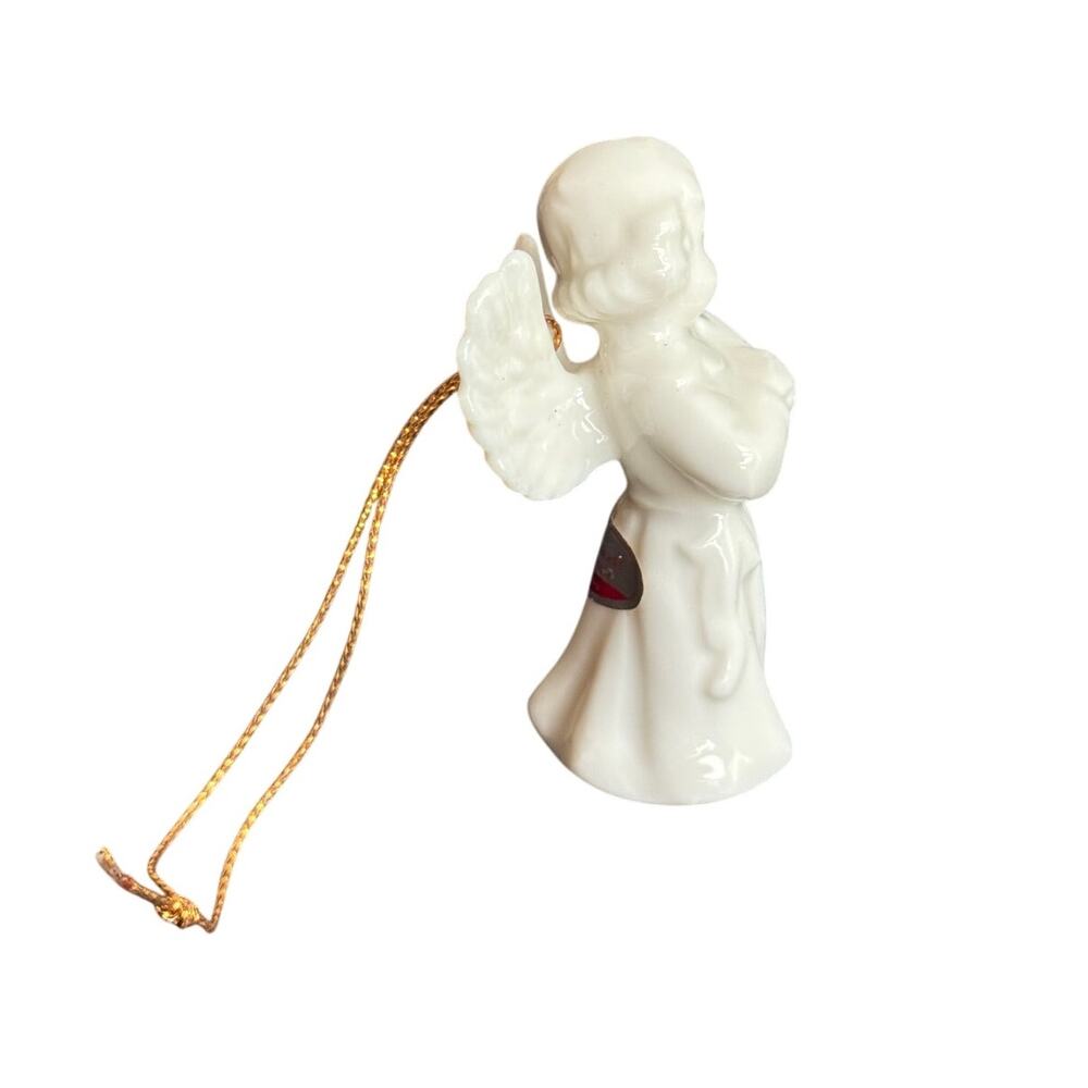 Giftworld Of Gorham Made In Japan Porcelain White Angel Christmas Holiday Violin - Picture 3 of 6